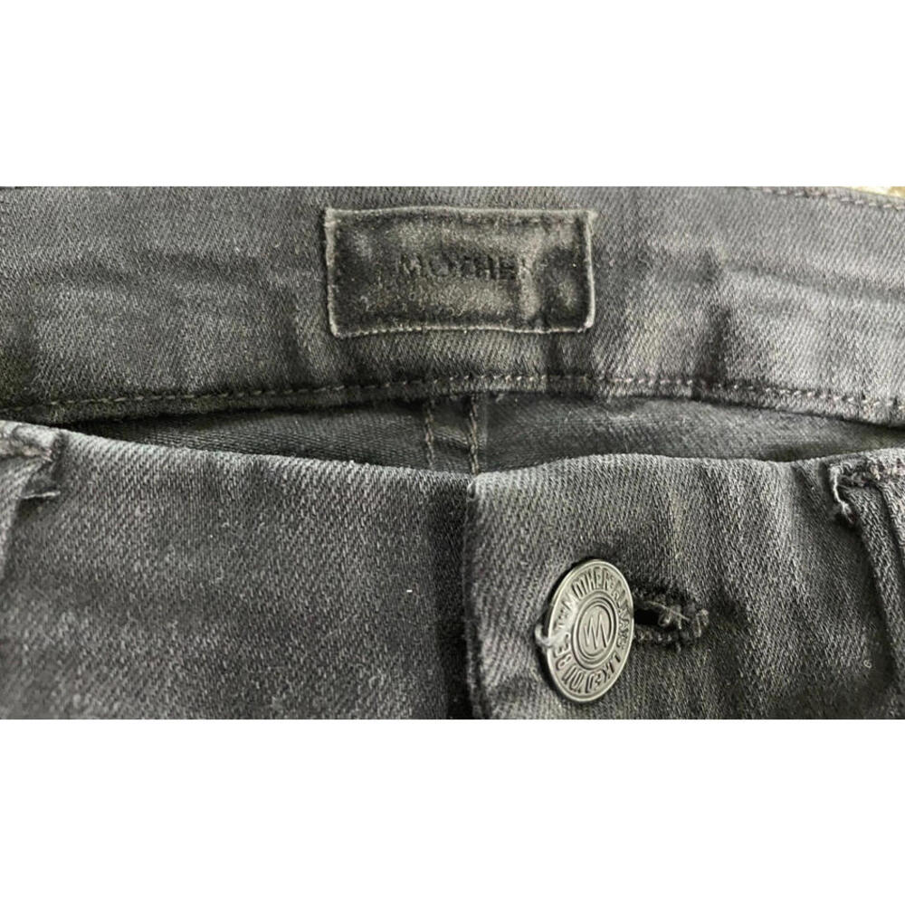 MOTHER High Waisted Looker Ankle Fray Guilty Glitter Racer Raw Hem Size 26 - Picture 8 of 9